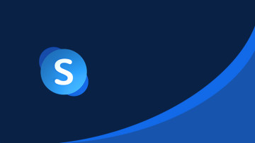 Skype logo on a dark blue background