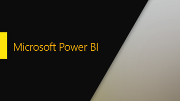 Microsoft Power BI text in the middle left side black right side a shade of grey