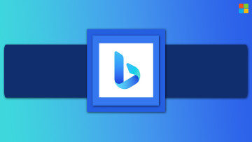 The Bing logo on a blue background