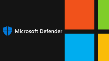 The Microsoft and Microsoft Defender logos over a black background