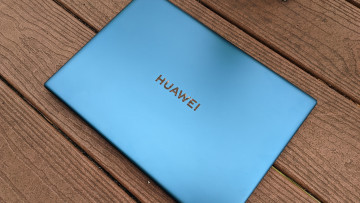 Top-down view of the Emerald Green Huawei MateBook X Pro