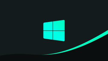 Windows 10 logo unofficial teal on dark grey backround