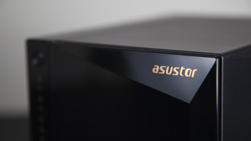 ASUSTOR logo on the AS3304T NAS device