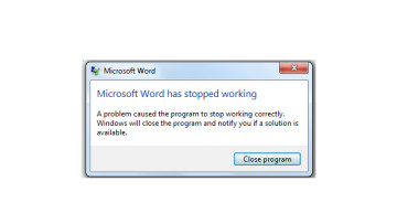 Word 2013 crash