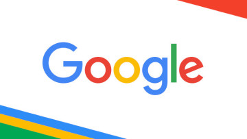 The Google logo on a multicoloured background