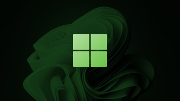 A green Windows 11 Logo