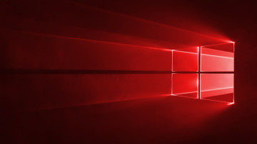 Red Windows 10 wallpaper indicating bugs