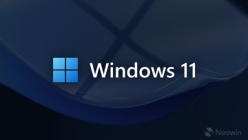 An image with a colorful Windows 11 logo and dimmed background