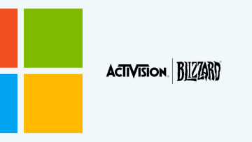 The Microsoft and Activision Blizzard logos