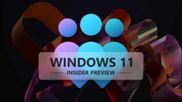 A big Windows Insider logo with Windows 11 Insider Preview on it