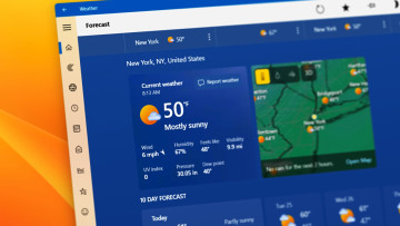 A screenshot of the updated MSN Weather app