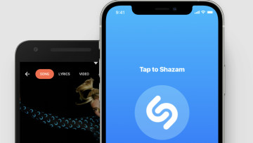 Shazam logo on a phone