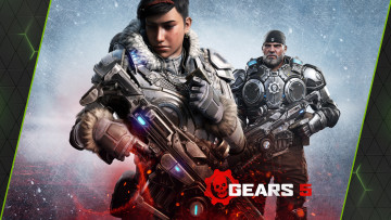 Gears 5 Key Art with Nvidia colors on sides