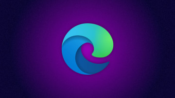 A Microsoft Edge logo with a gradient background