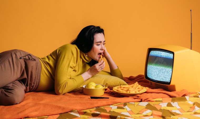 Image of a woman watching TV